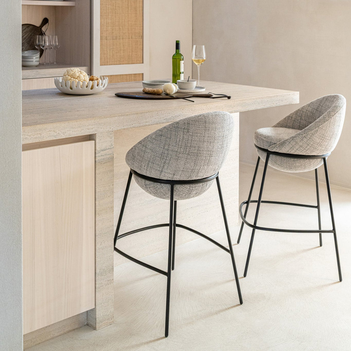 Bar Stool Iron Grey/Black - J-Line