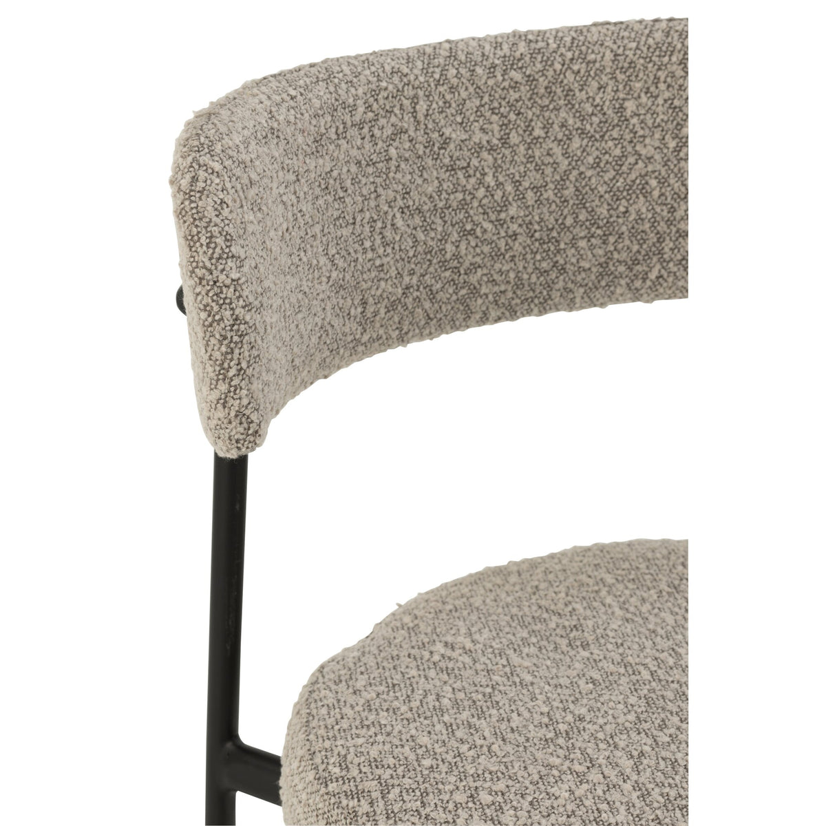 Bar Stool Boucle Plywood/Polyester Grey/Black J-Line
