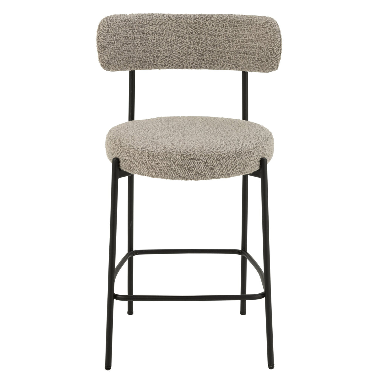 Bar Stool Boucle Plywood/Polyester Grey/Black J-Line
