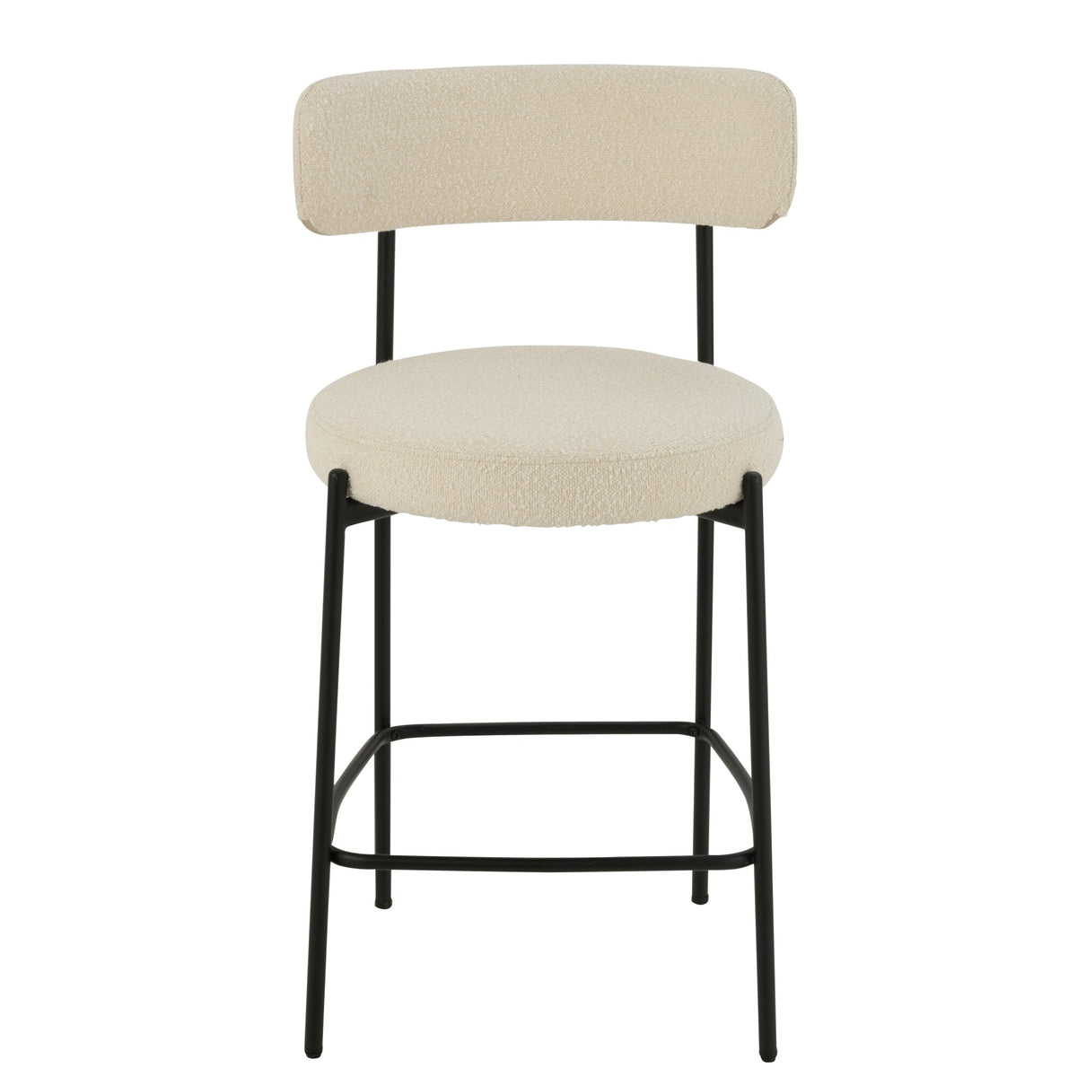 Bar Stool Boucle Multiplex/Polyester White/Black J-Line