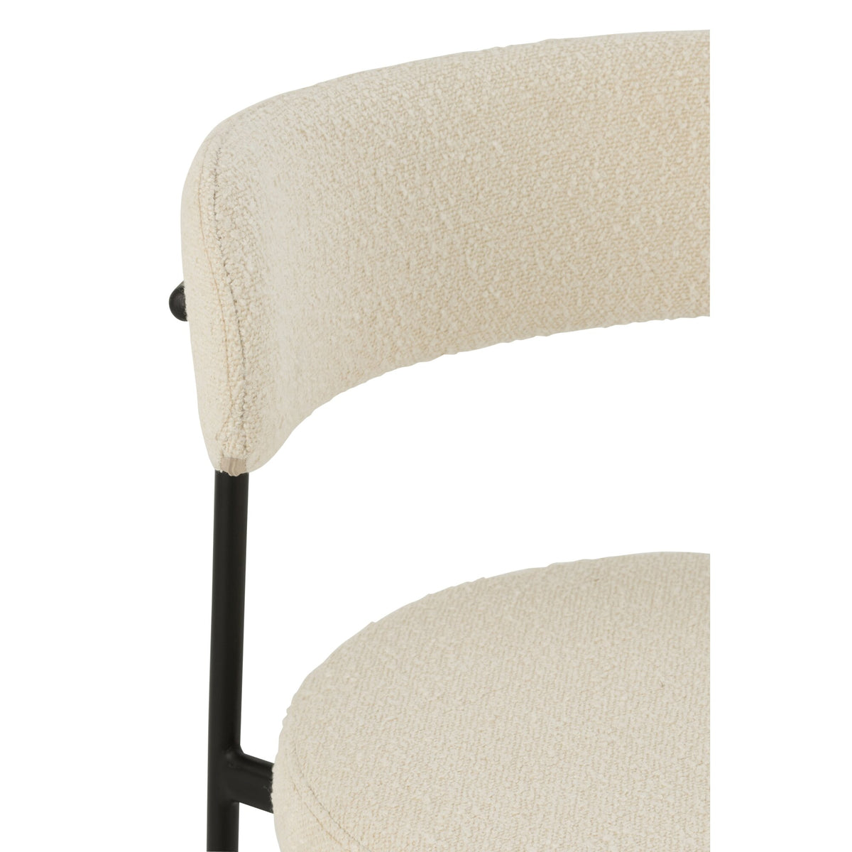 Bar Stool Boucle Multiplex/Polyester White/Black J-Line