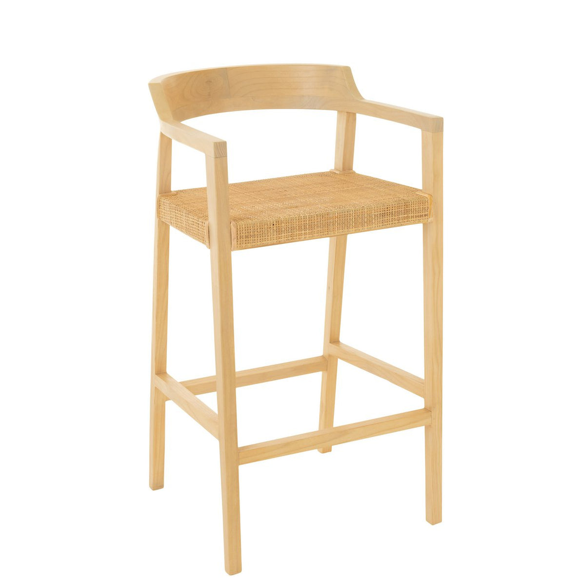 Barstoel Emma Teakhout Naturel J-Line - Barkruk - J-Line - livinglovely.nl