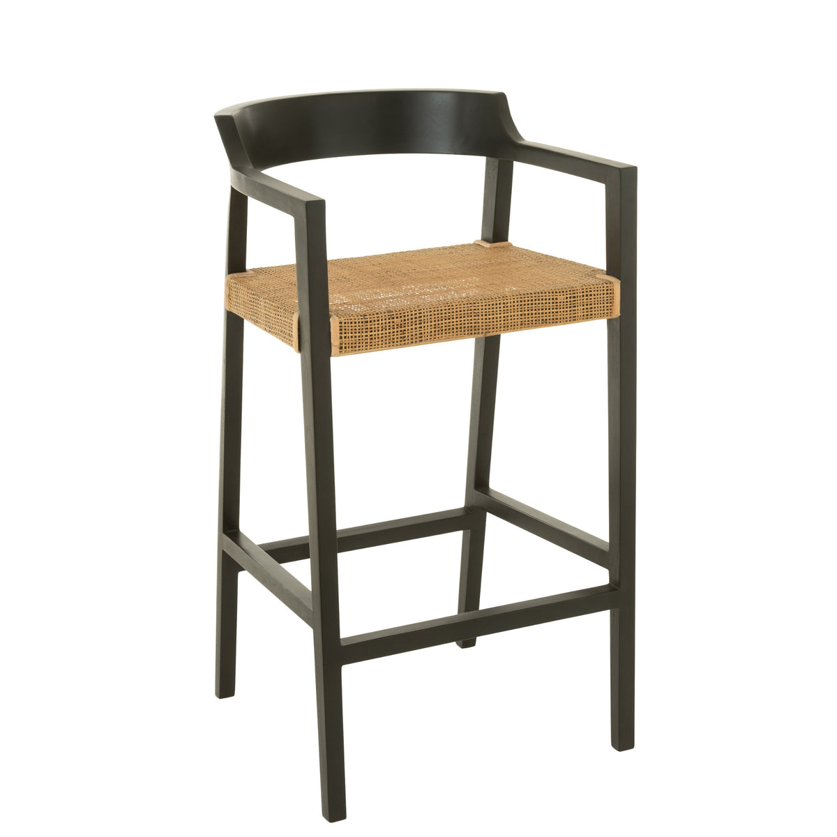 Bar stool Emma Teak Wood Black Brown J-Line