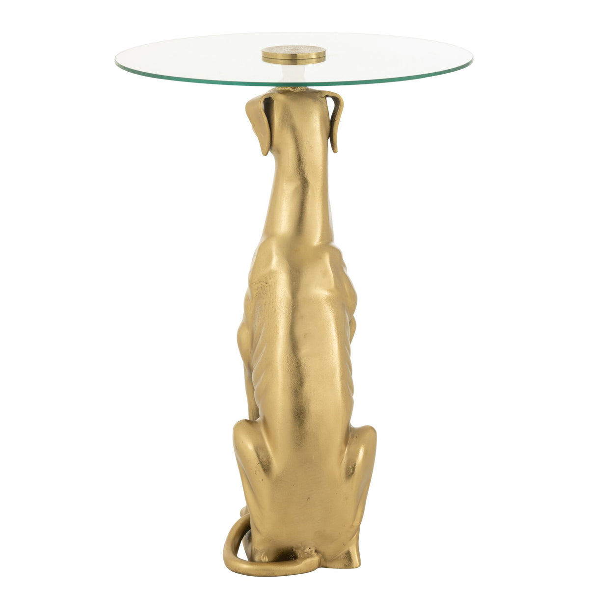 Side Table Dog Aluminum/Glass Gold J-Line