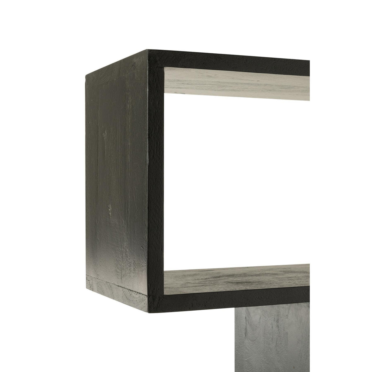 Boekenkast Verticaal Latten Mango Hout Mat Zwart - Boekenkast - J-Line - livinglovely.nl