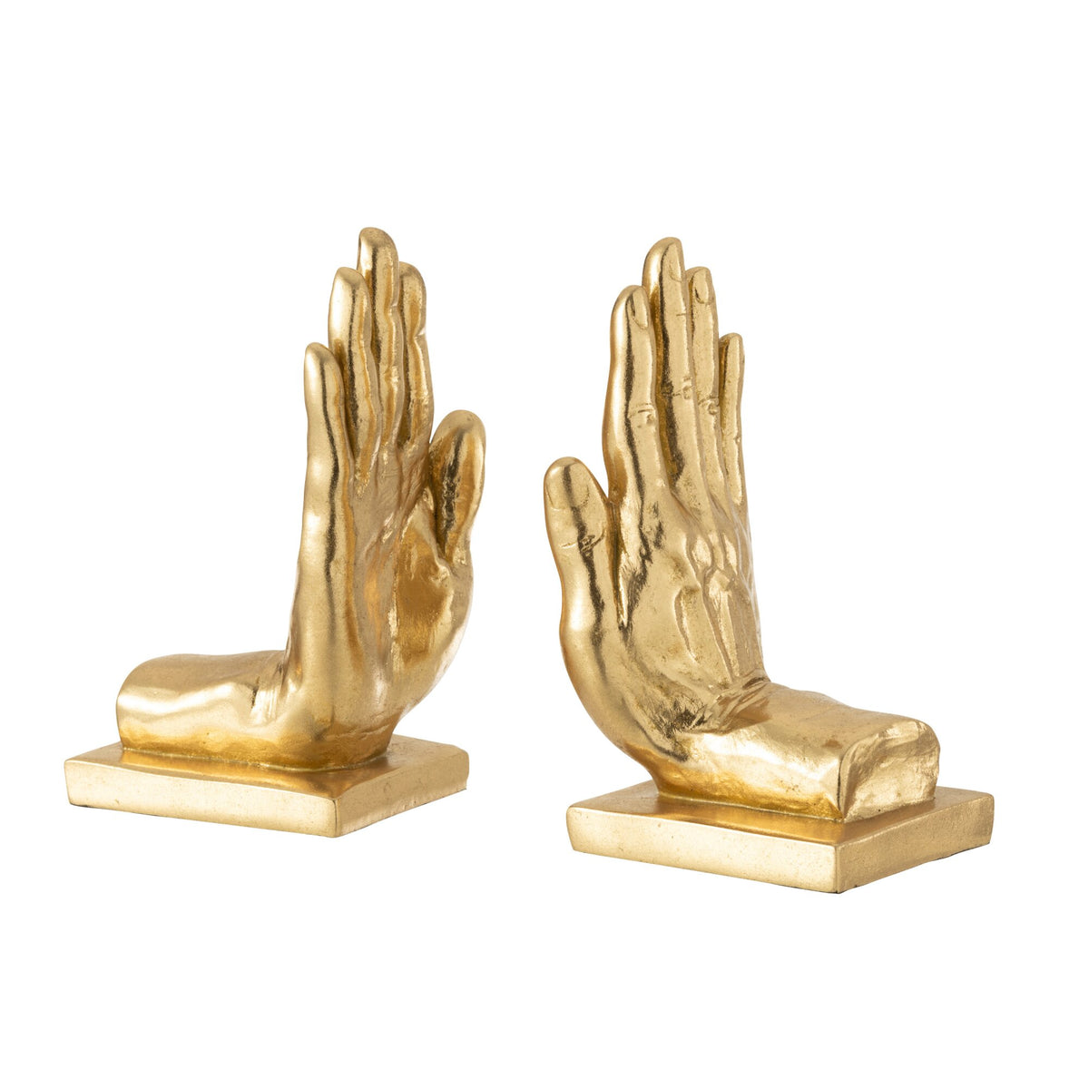J-Line Gold Poly Hands Bookends Set of 2