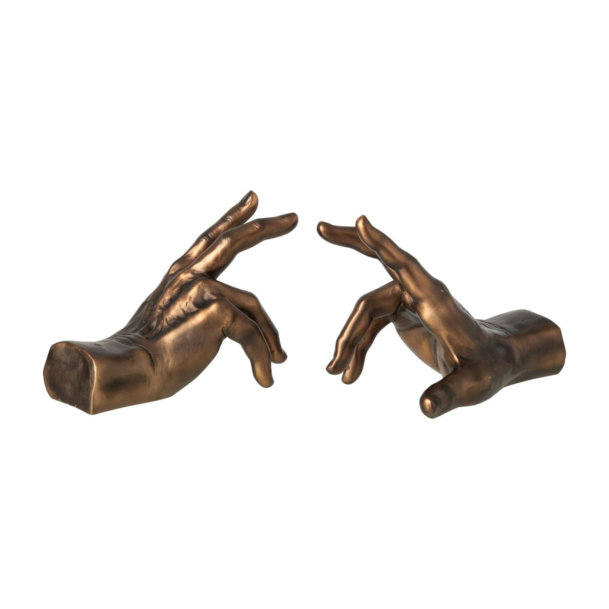 Bookends Hands Polyresin Bronze Set of 2 J-Line