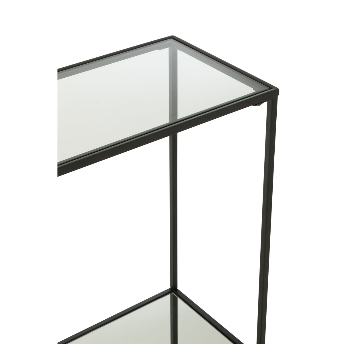 Console Table Metal/Glass Black J-Line