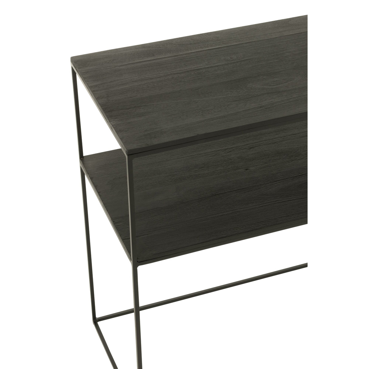 Console Rectangle Recycled Wood/Metal Black J-Line