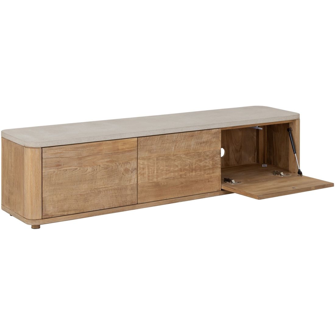 DTP Home Nova Medium TV Stand with Travertine Top