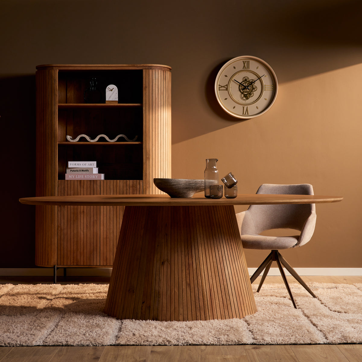Ovale eettafel Solana van Starfurn in naturel mangohout van 240 cm lang