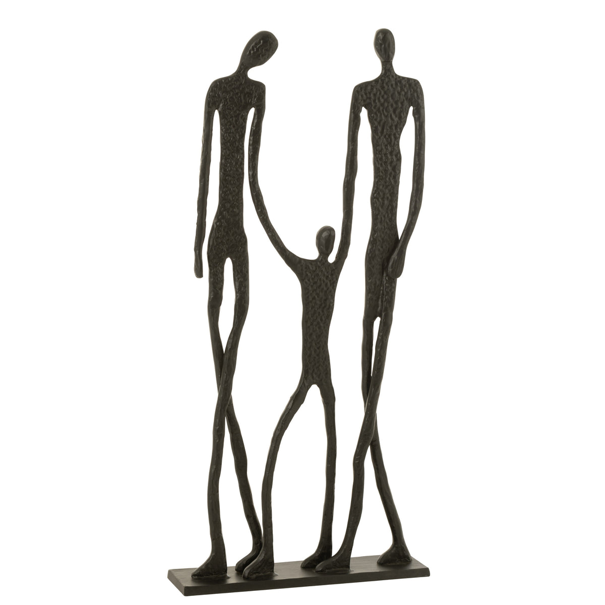 Figuur Familie Aluminium Zwart - Beeld - J-Line - livinglovely.nl