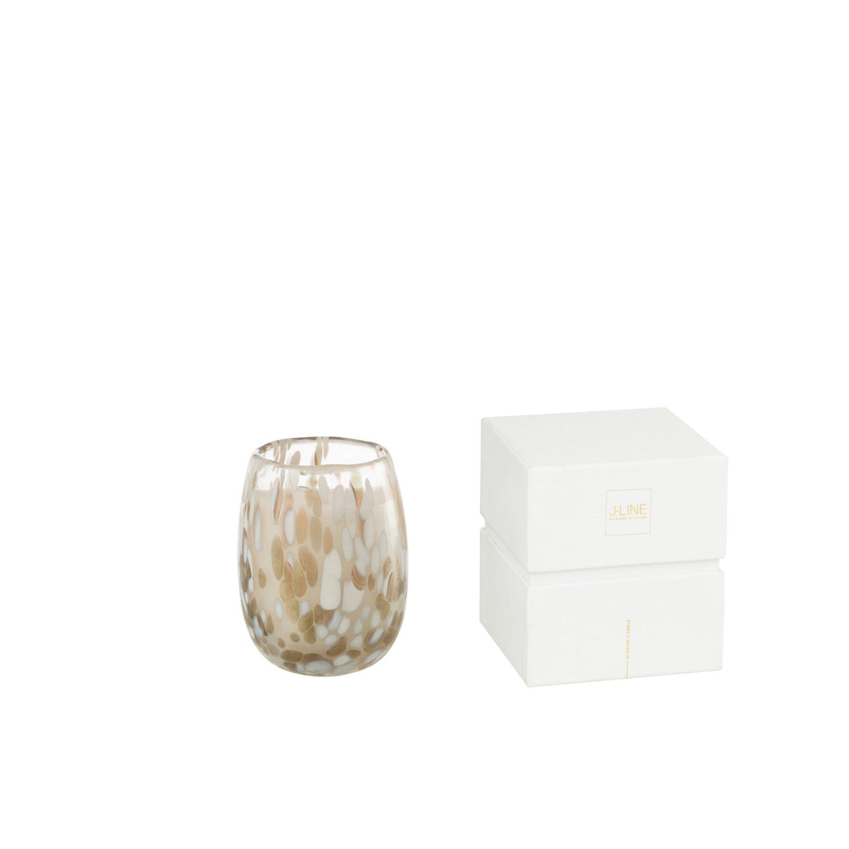 Geurkaars Mia Wit/Mix Glas Small 90uur J-Line