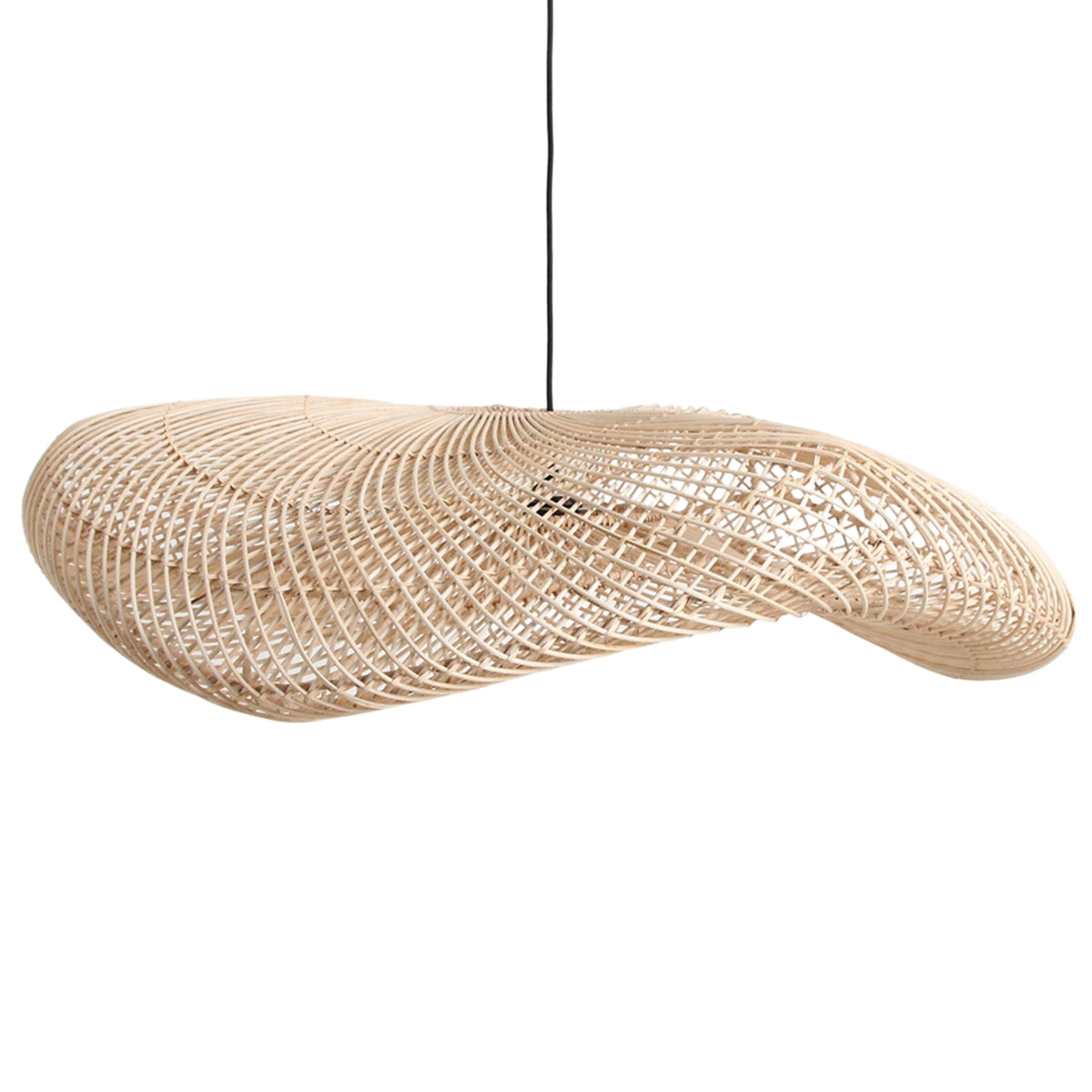 Hanglamp Wave Natural XXL Raw Materials 115x115x35cm - Hanglamp - Raw Materials - livinglovely.nl