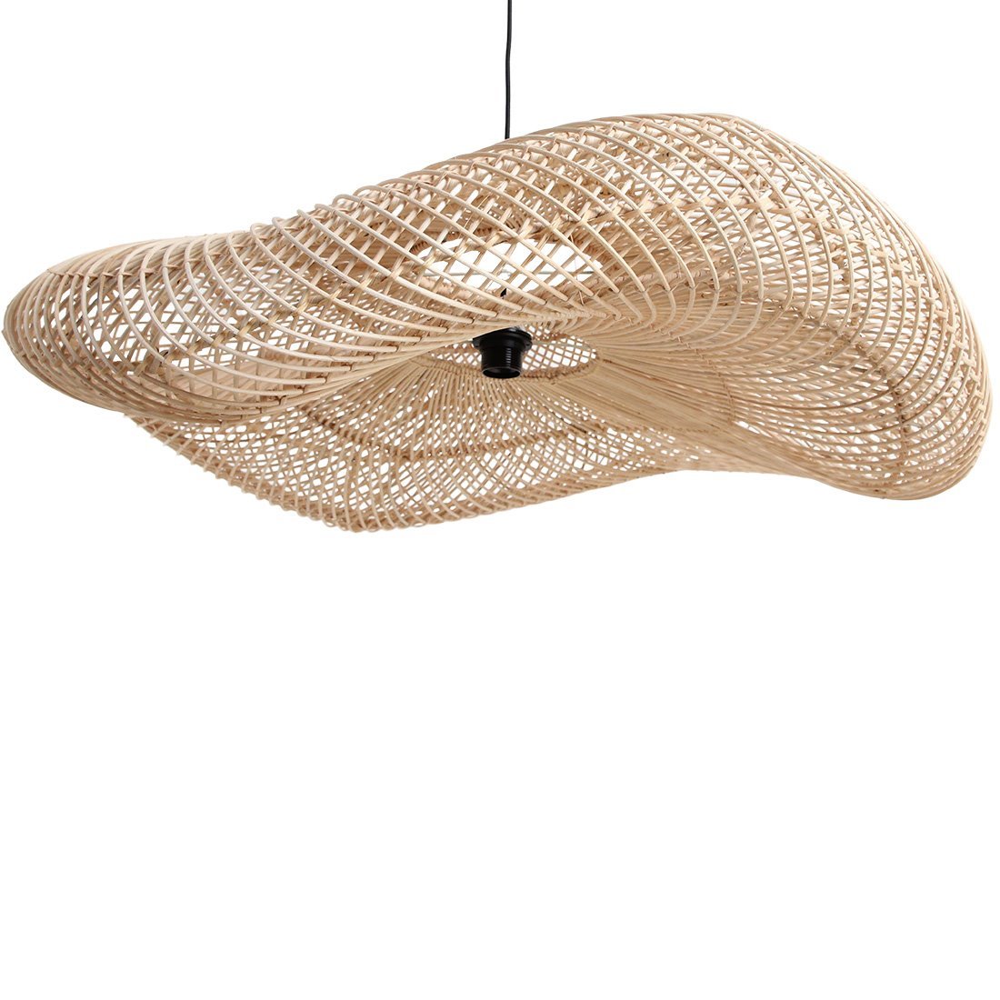 Hanglamp Wave Natural XXL Raw Materials 115x115x35cm - Hanglamp - Raw Materials - livinglovely.nl