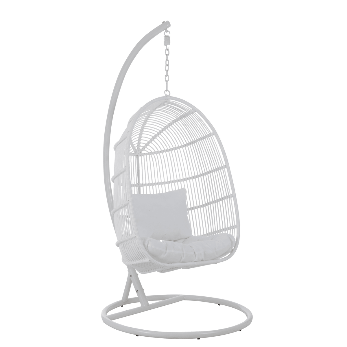 Hangstoel Ovaal Staal Wit - Hangstoel - J-Line - livinglovely.nl