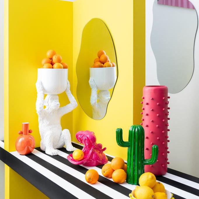 Ijsemmer Aap Polyresine Wit - Keukenaccessoire - J-Line - livinglovely.nl