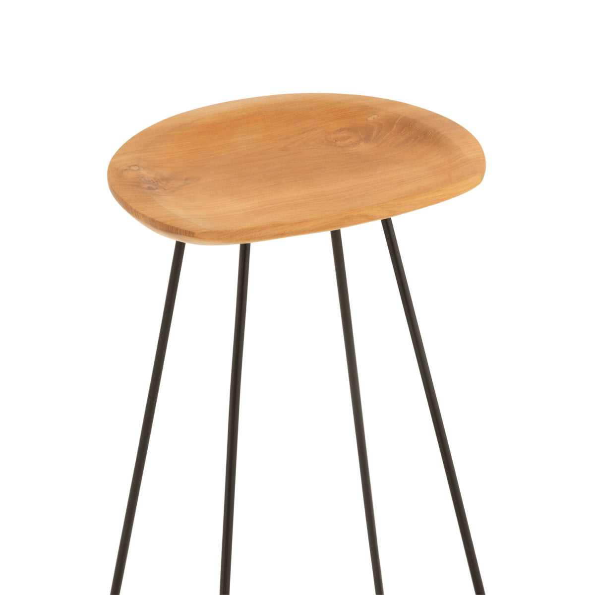 Bar Stool Teak Wood/Iron Natural J-Line
