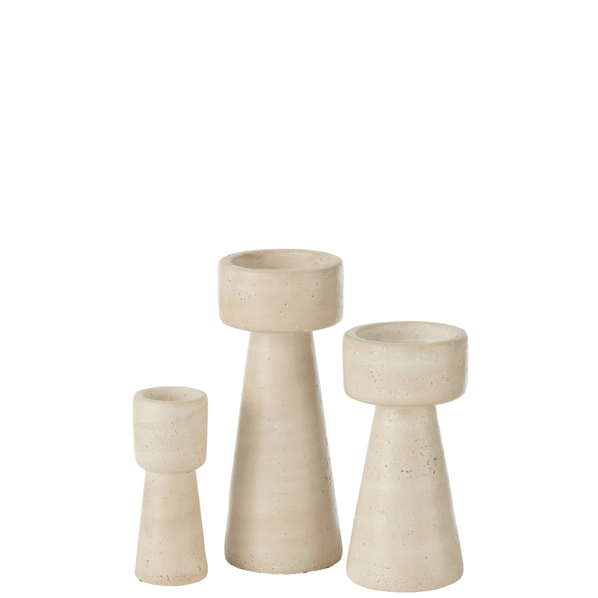Orlina Cement Cream Large Candle Holder J-Line