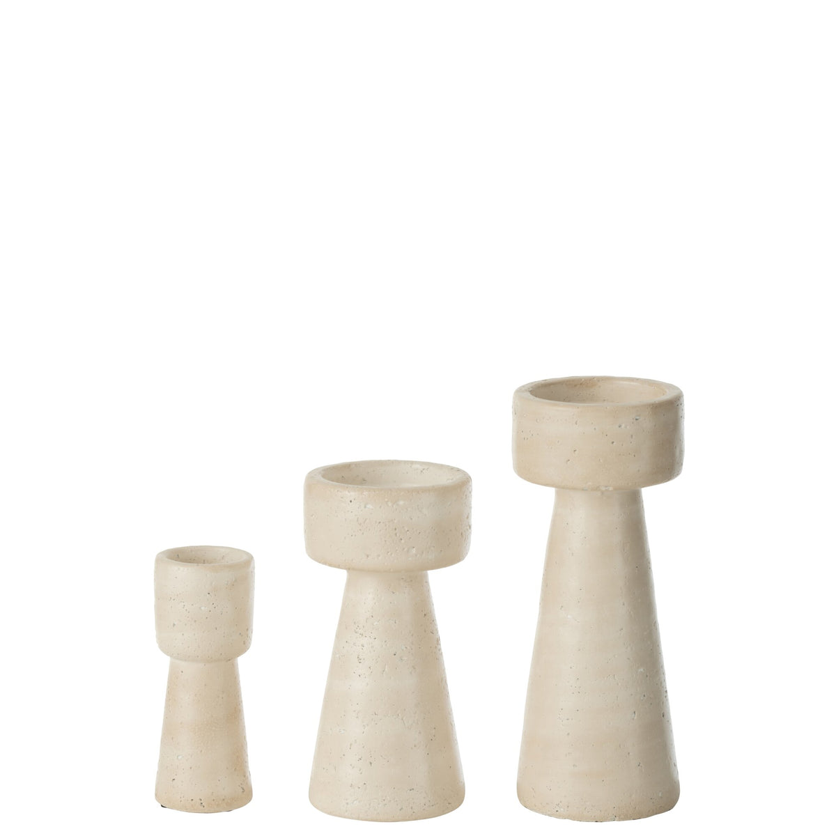 Orlina Cement Cream Large Candle Holder J-Line