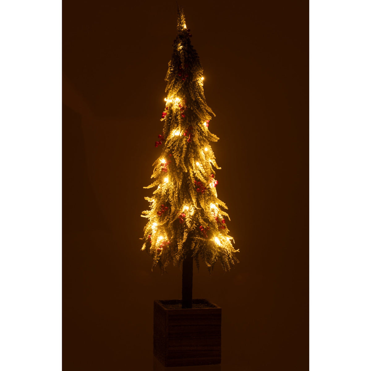 Christmas Tree + LED Artificial Snow Green/Red Extra Large H95cm J-Line