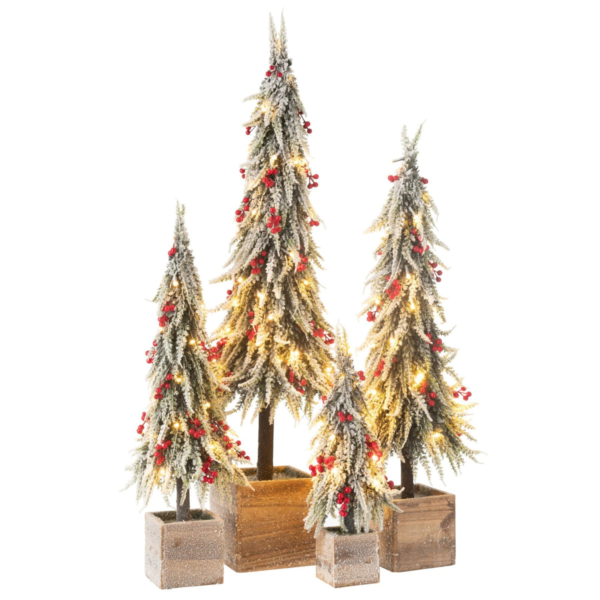Christmas Tree + LED Artificial Snow Green/Red Extra Large H95cm J-Line