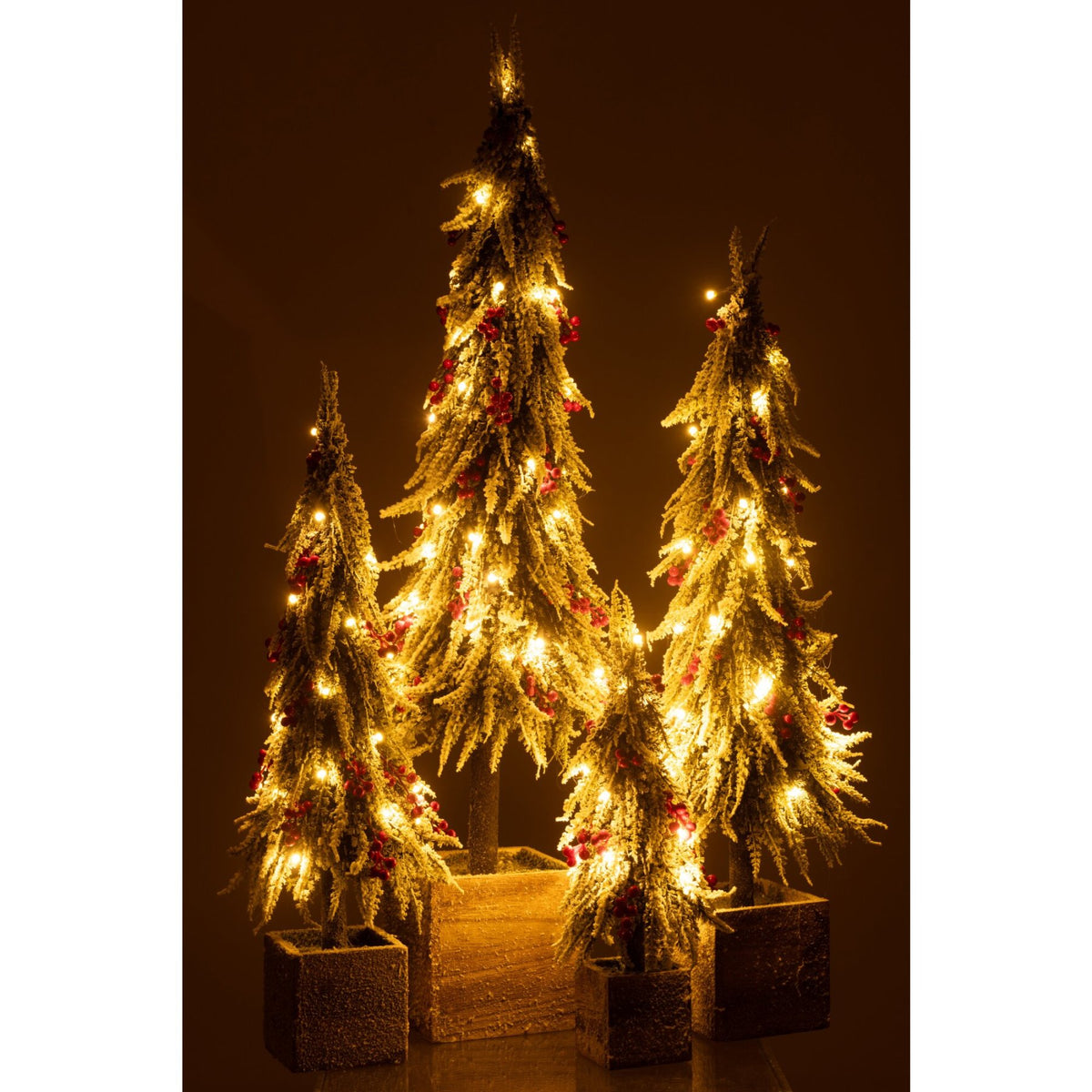 Christmas Tree + LED Artificial Snow Green/Red Extra Large H95cm J-Line