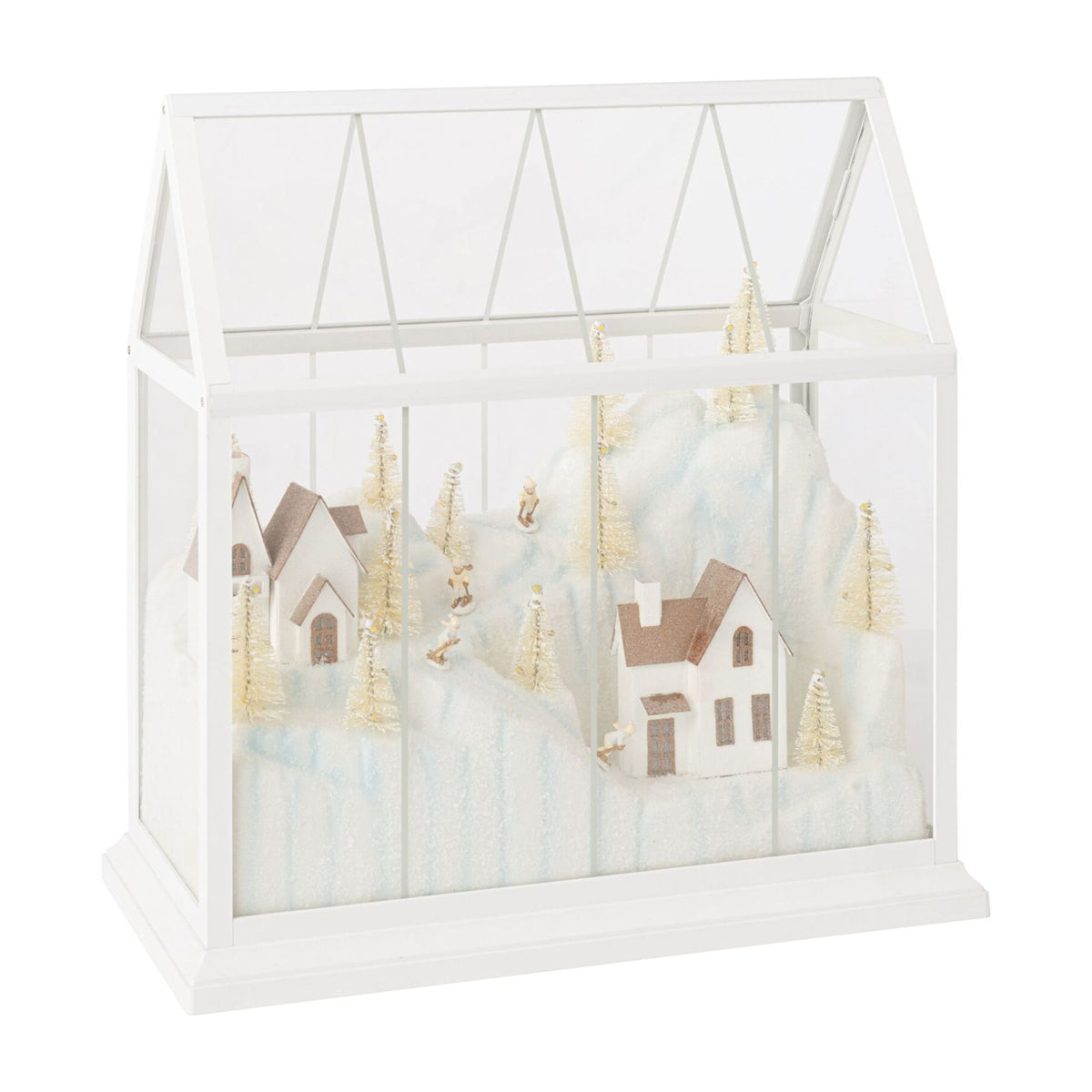 Christmas Village Glass LED White/Gold Large J-Line