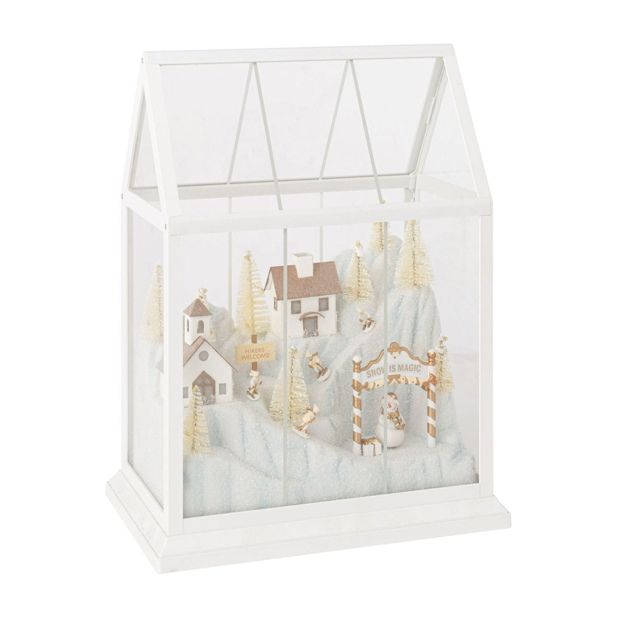 Christmas Village LED Glass White/Gold Medium J-Line