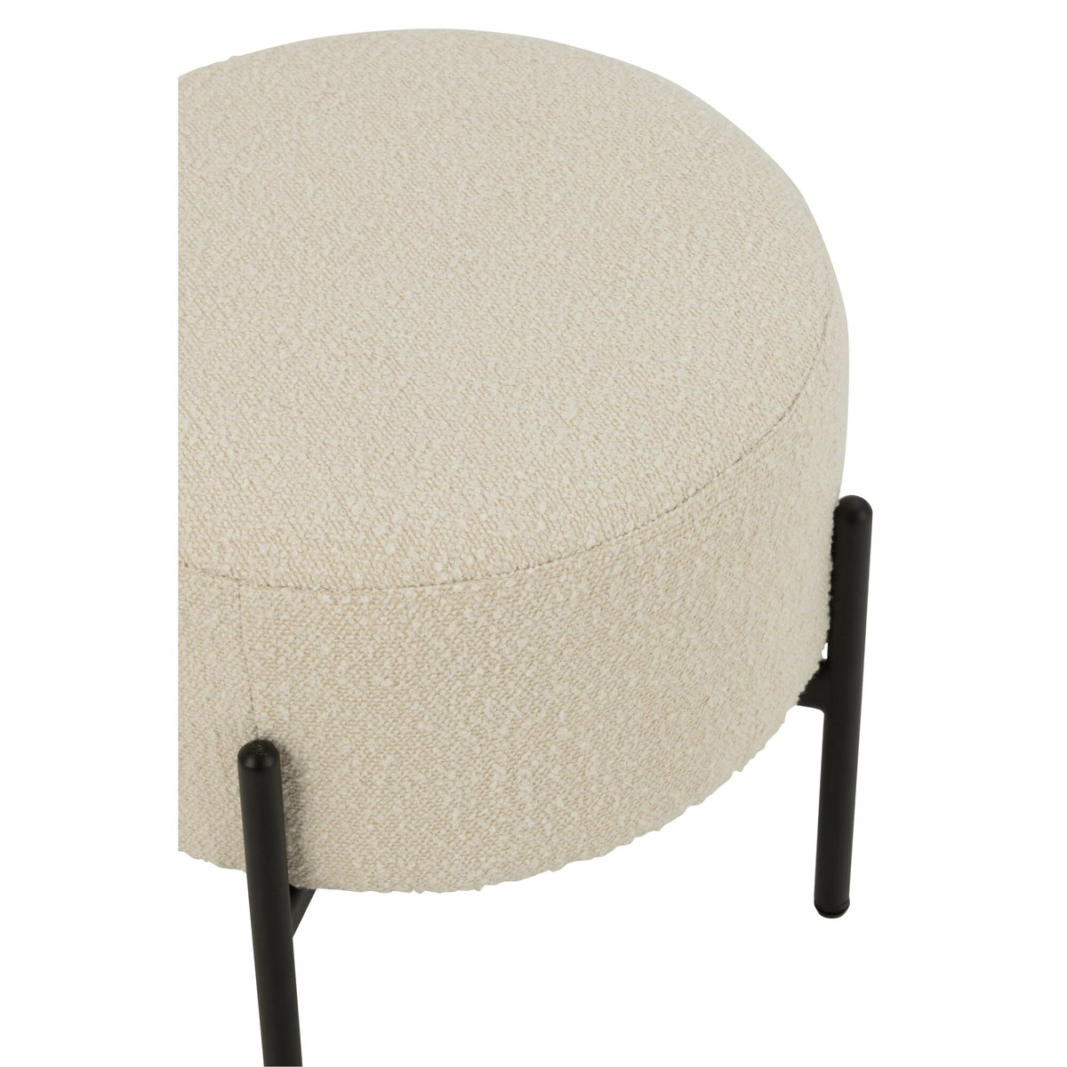 Stool Boucle Plywood/Polyester White/Black J-Line