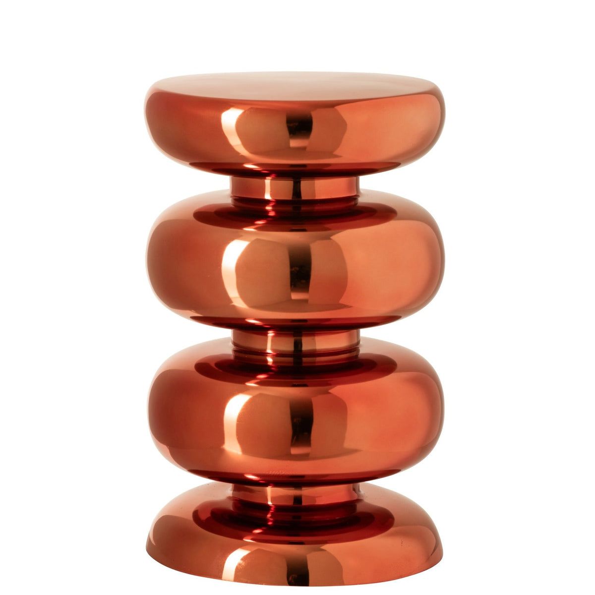 Stool Glossy Round Metal Neon Orange J-Line