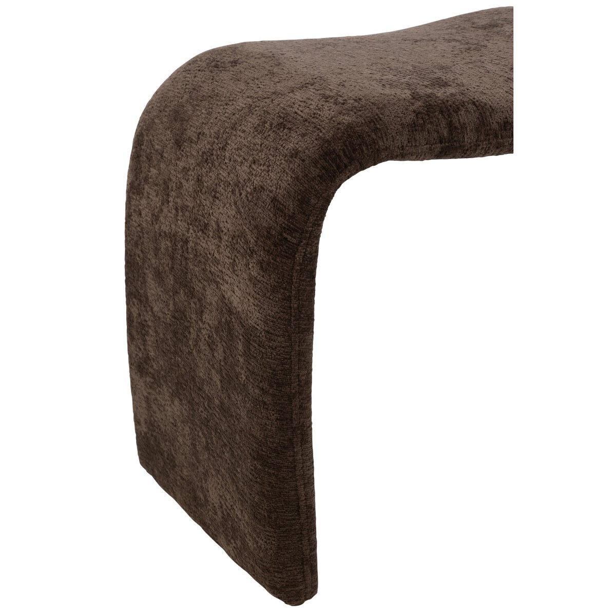 Stool N Shape Fabric Dark Brown J-Line