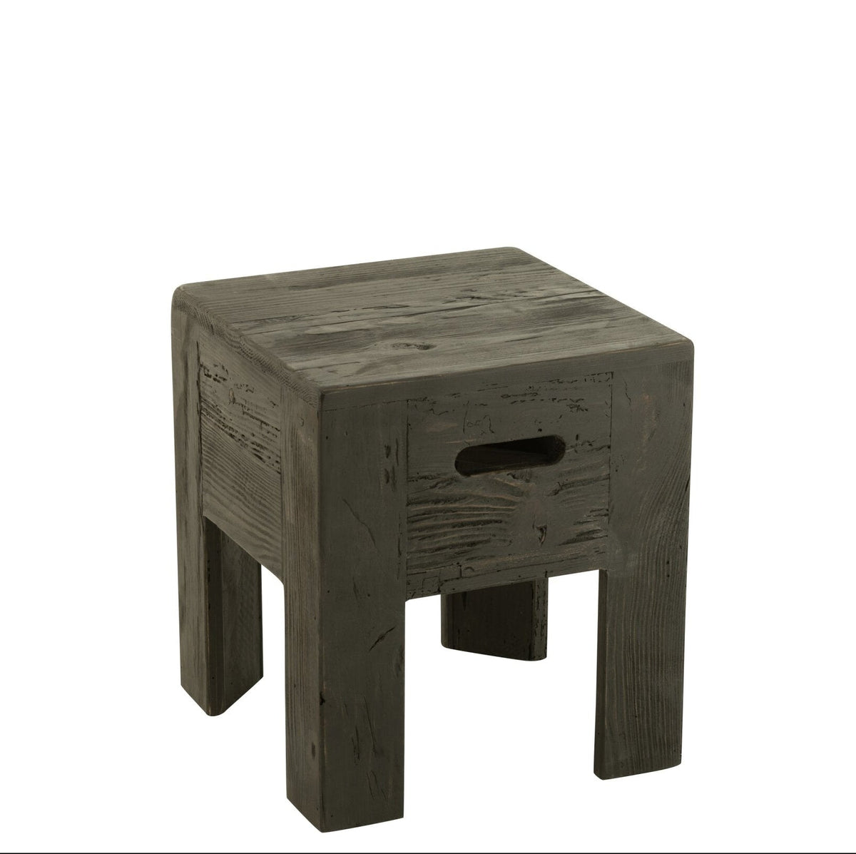Stool Will Pine Wood Black J-Line