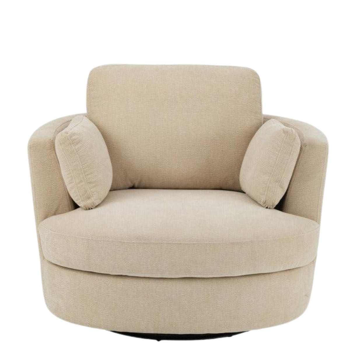 Loungestoel Swivel Populierenhout / Schuim Beige - J-Line