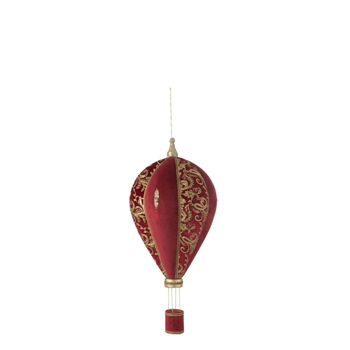 Hot Air Balloon Decoration Red/Gold Medium Ø41cm x H90cm J-Line