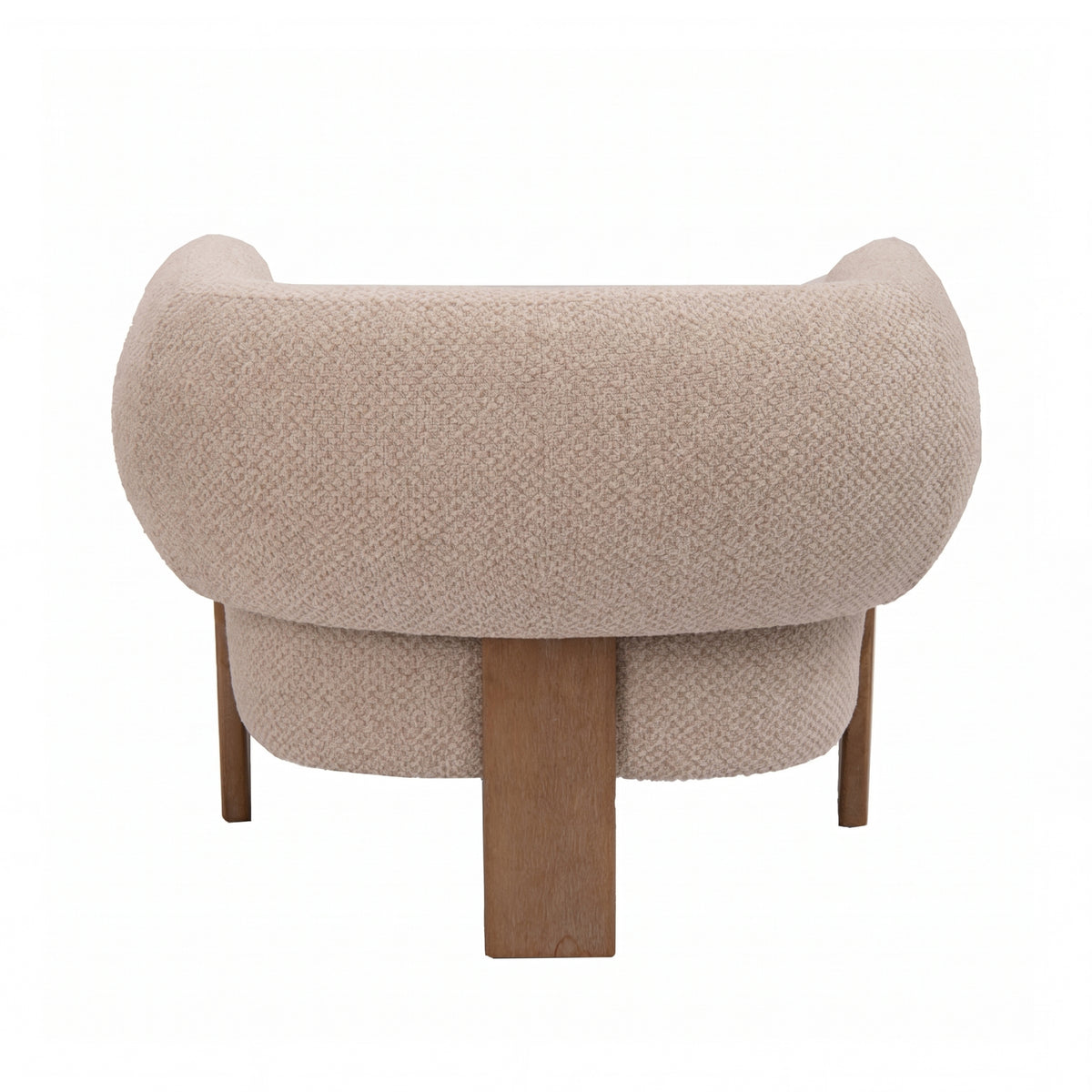 Nomy Fauteuil Opulence Crème Rubberhout van PTMD, zitting met S-veren en poten van rubberhout