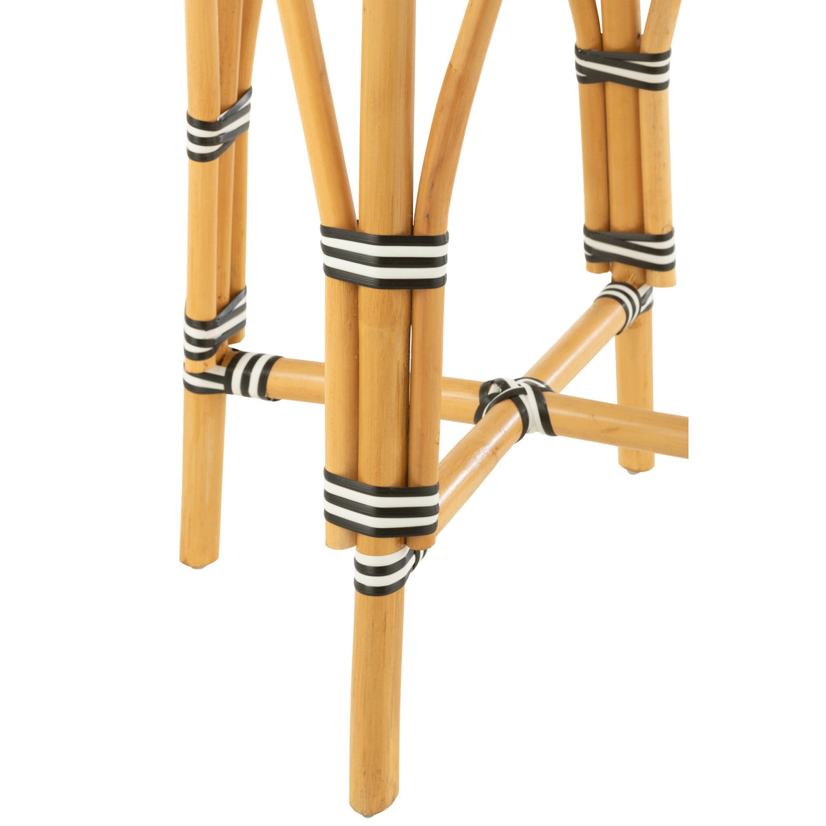 Outdoor Bar Stool Live Round Rattan Black/White J-Line