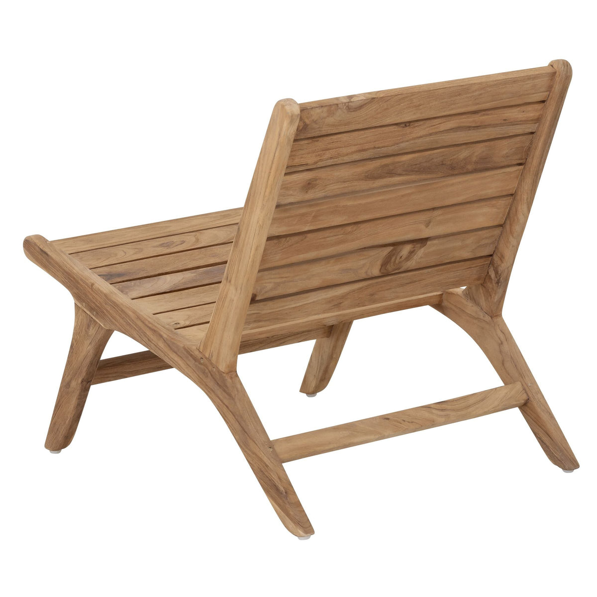 Teakhouten loungestoel Lily slank frame vooraanzicht