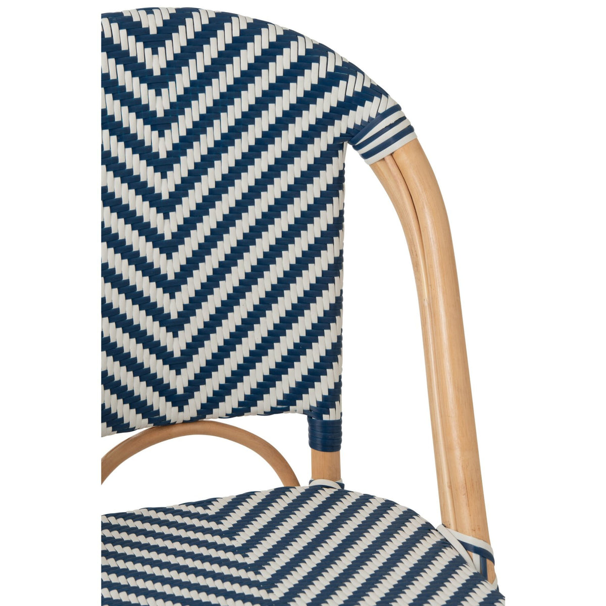 Outdoor Chair Geo Round Rattan Blue/White J-Line