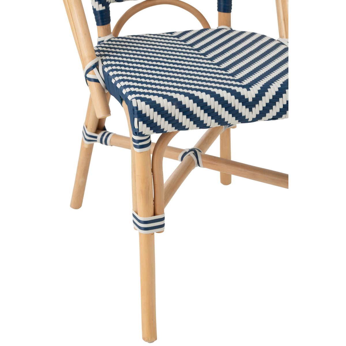 Outdoor Chair Geo Round Rattan Blue/White J-Line