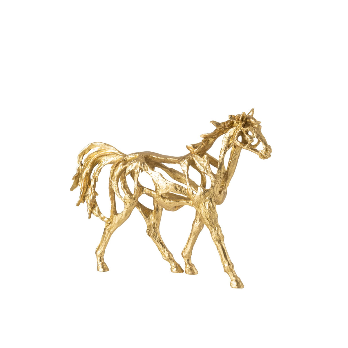 Running Horse Polyresin Gold-Colored Small J-Line