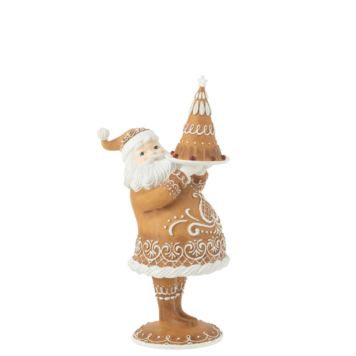 Gingerbread Santa Cake Resin Brown J-Line