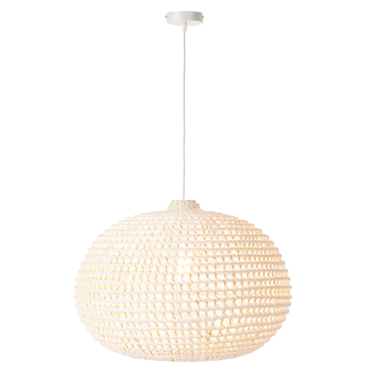 Ceiling Light Round Metal Twisted White J-Line