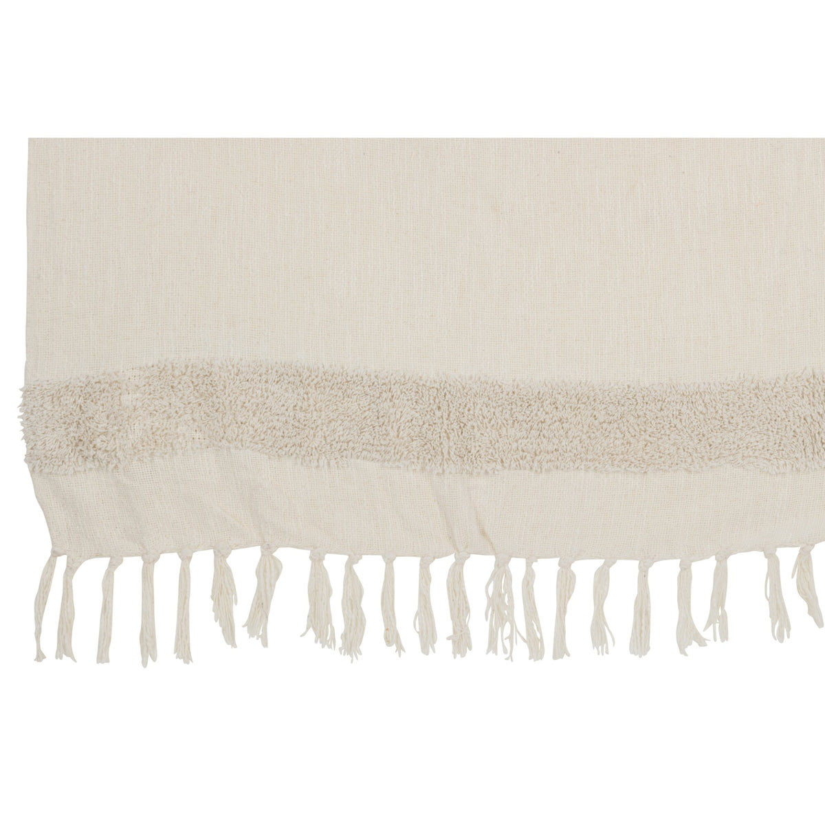 Plaid Diamond + Fringe Cotton/Sequins White/Gold