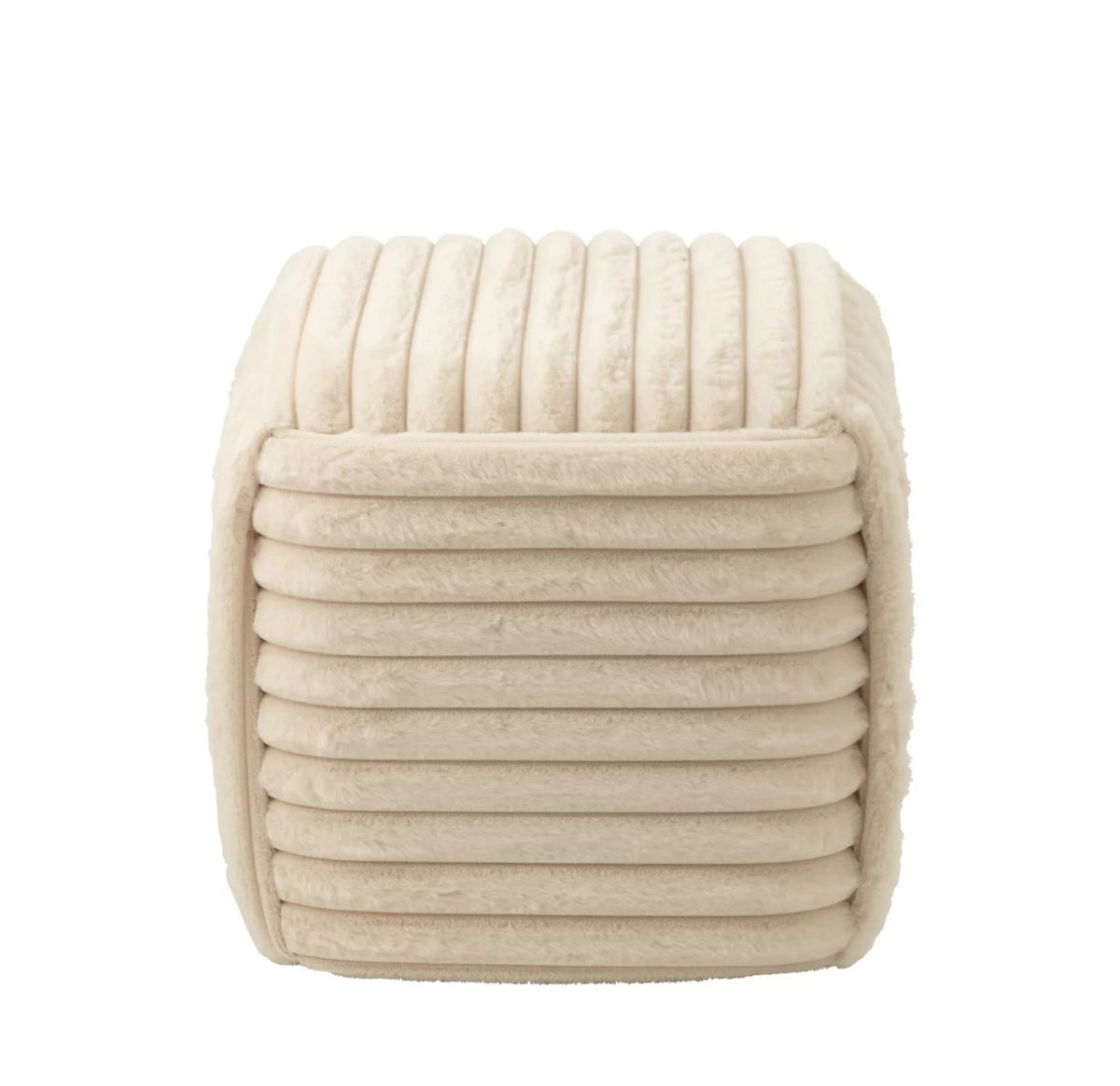 Pouf Ribbed Mdf Beige J-Line