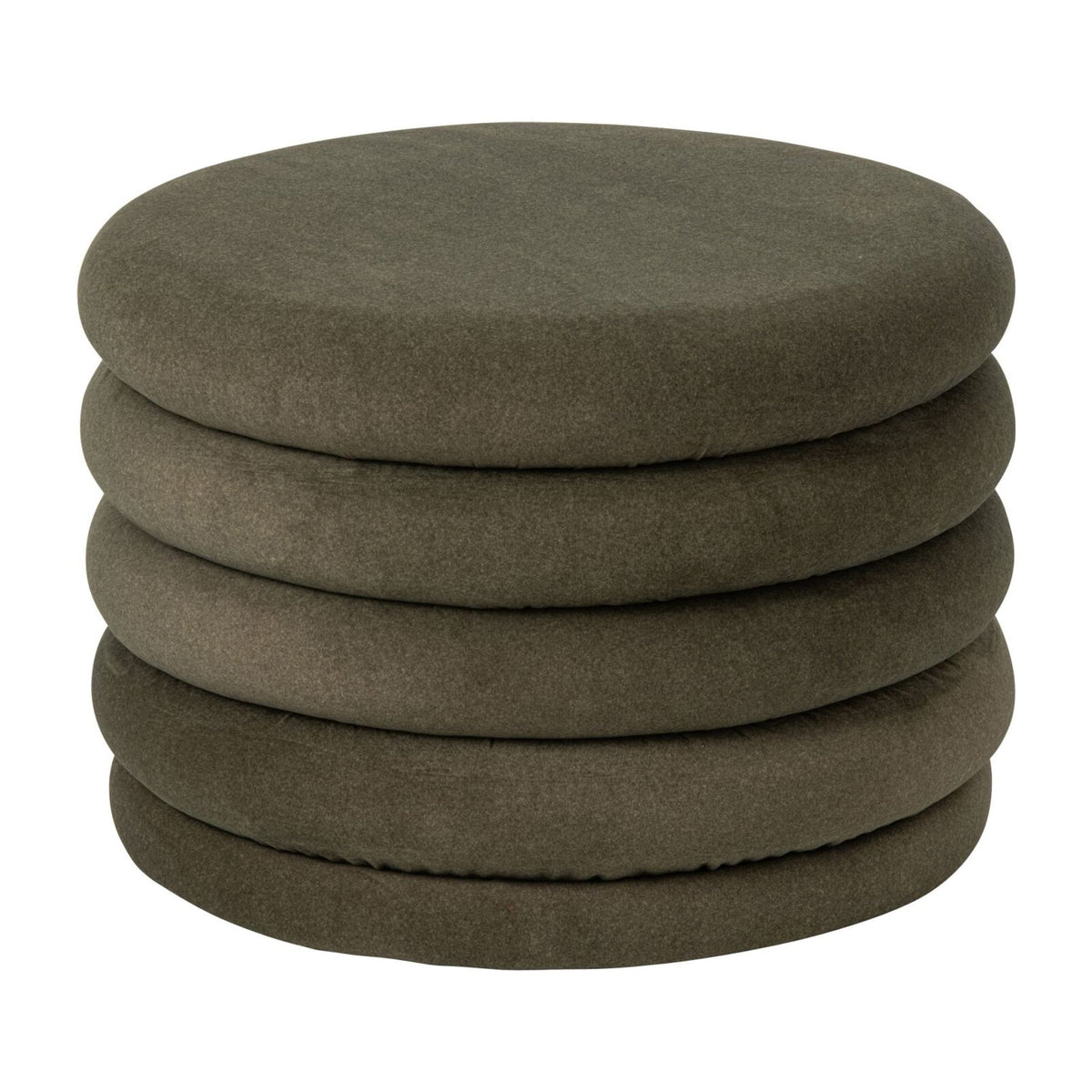 Pouf Mich Plywood/Fabric Dark Green J-Line