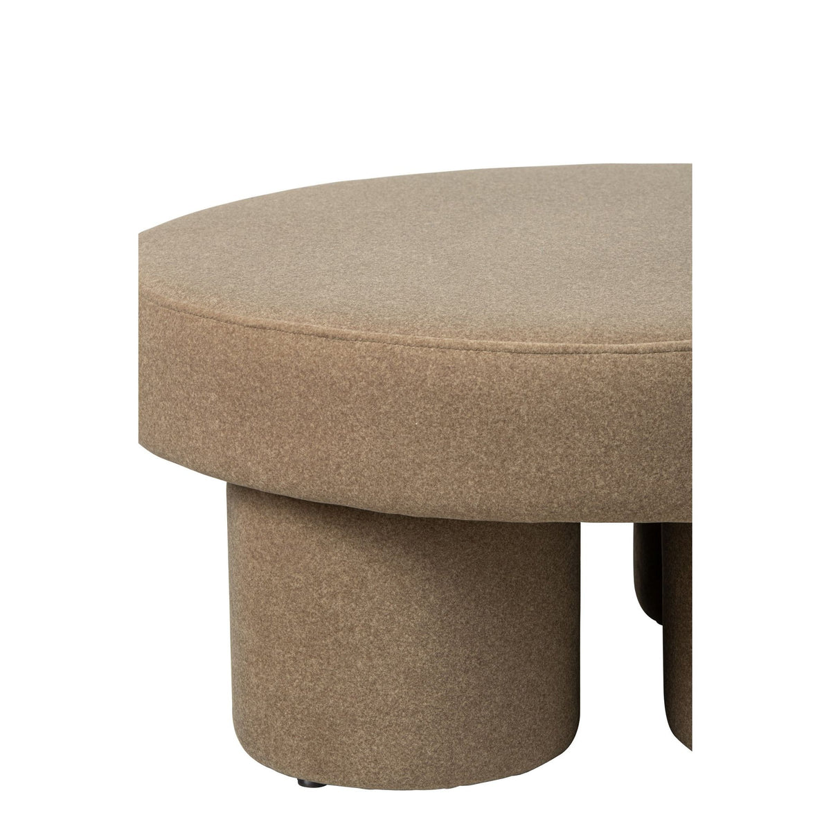Pouf On Legs Plywood/Fabric Beige Large J-Line