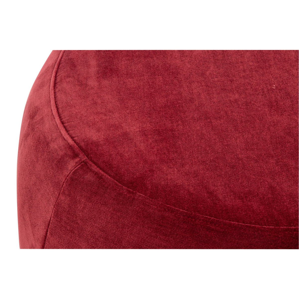 Round Plywood/Fabric Pouf Burgundy J-Line
