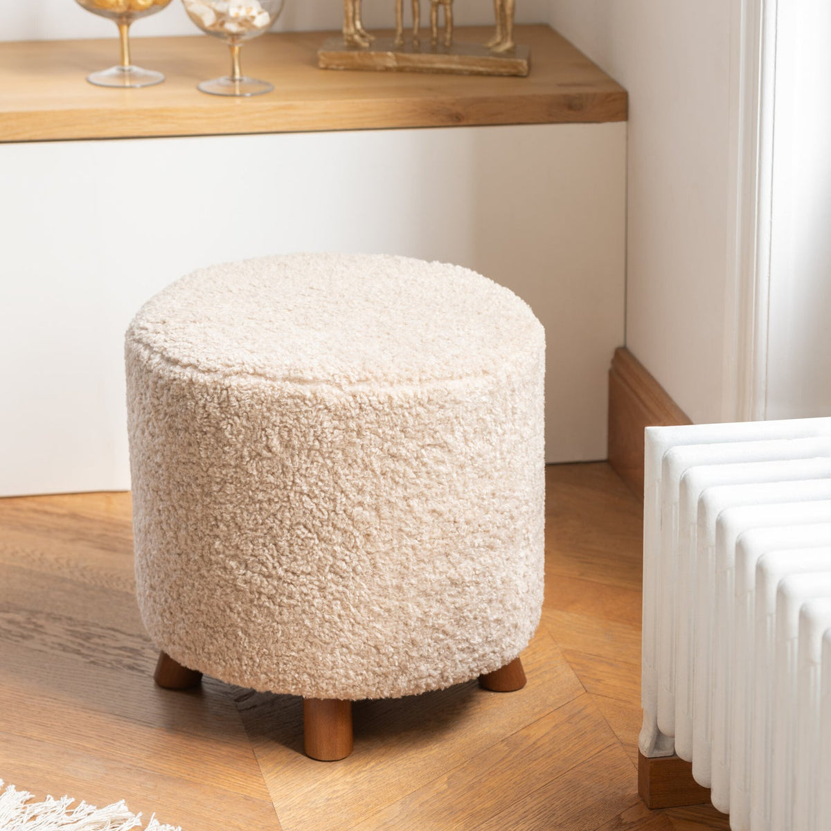 Pouf Sheep Leg Polyester Beige J-Line