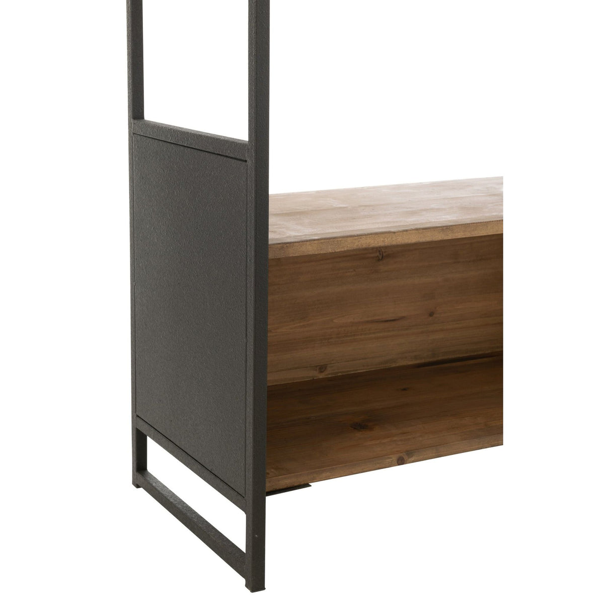 Rustic Recycled Wood Shelf Black/Natural Small J-Line